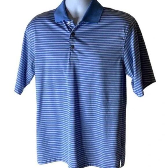 Lone Cypress Stripe Polo Shirt Mens M Short Sleeve Luxury Performance Pullover - Picture 6 of 8